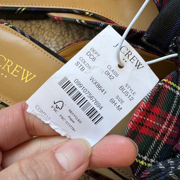 New! J. Crew Tartan slip-on mules 6.5 - Picture 6 of 10